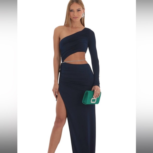 Lucy in the Sky Dresses & Skirts - lucy in the sky emy rhinestone navy maxi dress